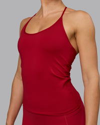 Woman wearing Transition CloudFLX Shelf Bra Tank - Cherry Red | Thumbnail Index: 6