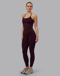 Woman wearing Twist Shelf Bra Tank - Mulberry | Thumbnail Index: 6