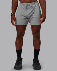 Man wearing UltraAir 5" Lined Performance Shorts - Circular Grey | Thumbnail Index: 7