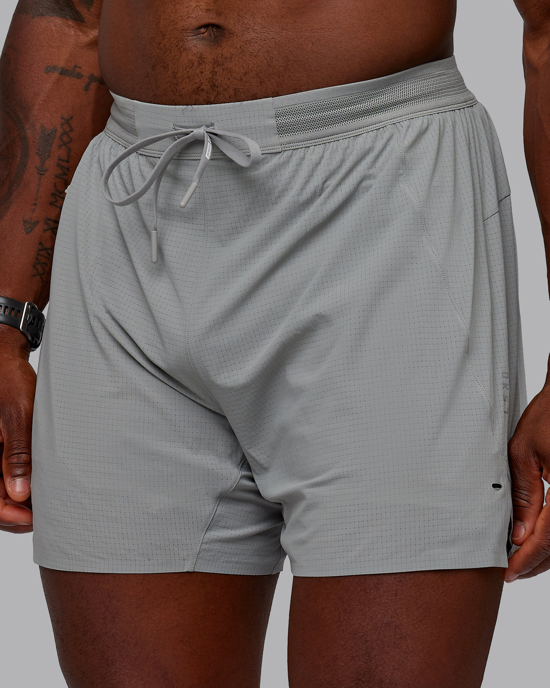Man wearing UltraAir 5" Lined Performance Shorts - Circular Grey - view 7