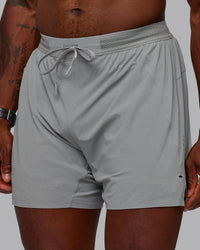 Man wearing UltraAir 5" Lined Performance Shorts - Circular Grey | Thumbnail Index: 6