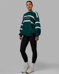 Collateral Sweater Oversize - Dark Moss-White | Thumbnail Index: 2