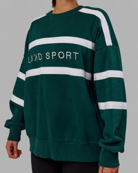 Collateral Sweater Oversize - Dark Moss-White | Thumbnail Index: 6