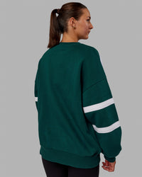 Collateral Sweater Oversize - Dark Moss-White | Thumbnail Index: 10