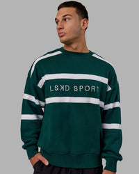 Collateral Sweater Oversize - Dark Moss-White | Thumbnail Index: 1