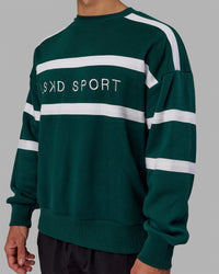 Collateral Sweater Oversize - Dark Moss-White | Thumbnail Index: 7