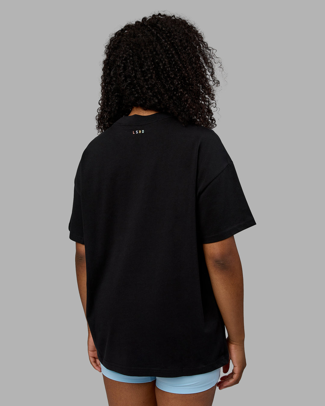Woman wearing Unisex Enjoy The Journey Heavyweight Tee Oversize - Black-Multi - view 8