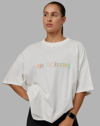 Woman wearing Unisex Enjoy The Journey Heavyweight Tee Oversize - Off White-Multi | Thumbnail Index: 2
