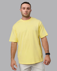 Man wearing Unisex Enjoy the Journey Value Series FLXCotton Tee Oversize - Pale Yellow-Sundress | Thumbnail Index: 1