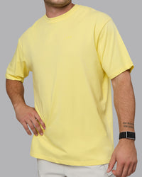 Man wearing Unisex Enjoy the Journey Value Series FLXCotton Tee Oversize - Pale Yellow-Sundress | Thumbnail Index: 7