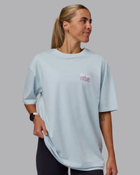 Woman wearing Unisex Gone Running FLXCotton Tee Oversize - Skyride-Bubblegum | Thumbnail Index: 3