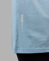 Unisex Just Keep Running FLXCotton Tee Oversize - Glacial Blue-Off White | Thumbnail Index: 5