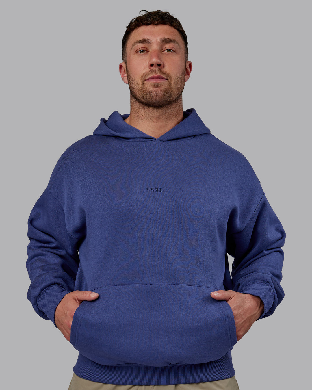 Man wearing Unisex MVP Hoodie Oversize - Future Dusk - view 2