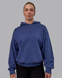 Woman wearing Unisex MVP Hoodie Oversize - Future Dusk | Thumbnail Index: 2