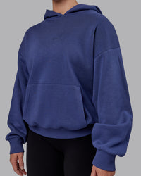 Woman wearing Unisex MVP Hoodie Oversize - Future Dusk | Thumbnail Index: 9
