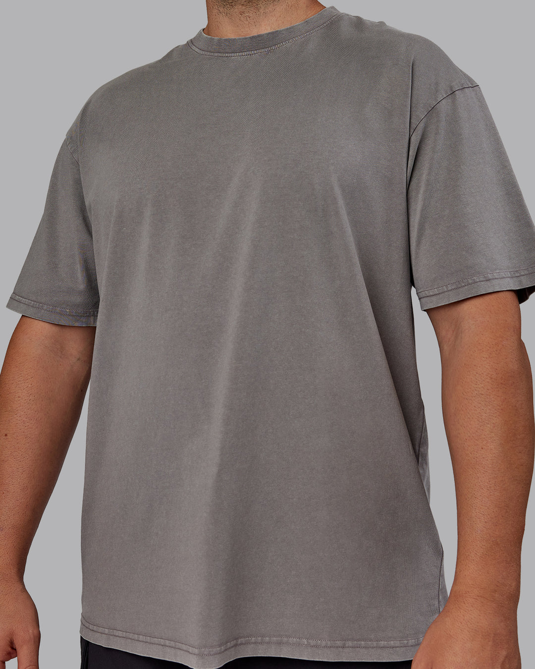 Man wearing Unisex Miami25 Washed FLXCotton Tee Oversize - Storm Front-Lemon Fizz - view 9
