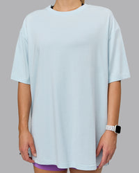 Push Boundaries FLXCotton Oversized Tee - Light Cyan-White | Thumbnail Index: 9