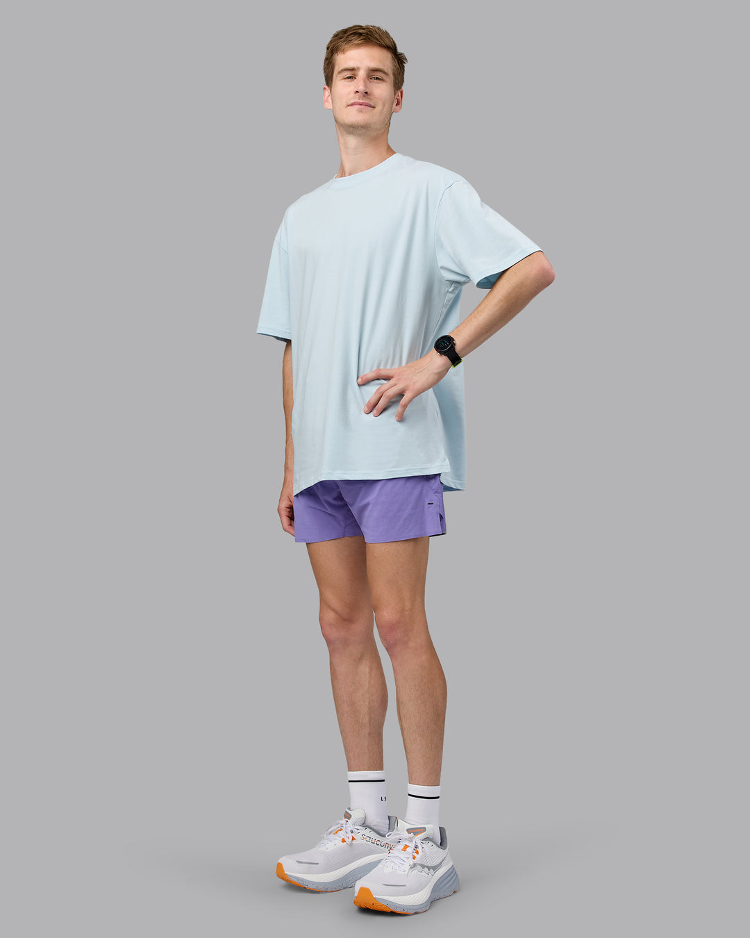Push Boundaries FLXCotton Oversized Tee - Light Cyan-White - view 12