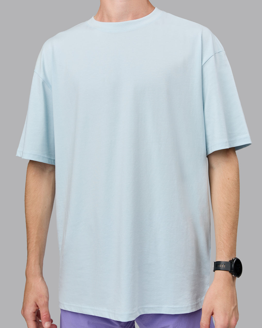 Push Boundaries FLXCotton Oversized Tee - Light Cyan-White - view 13