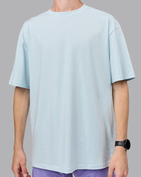 Push Boundaries FLXCotton Oversized Tee - Light Cyan-White | Thumbnail Index: 12