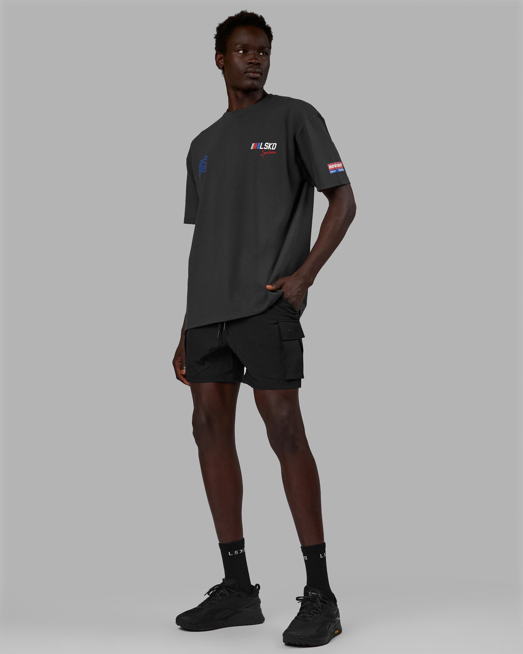 Man Wearing Redline FLXCotton Tee Oversize - Phantom-White - view 13