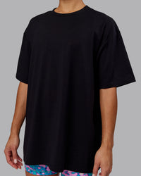Woman wearing Unisex So Cal 24 FLXCotton Tee Oversize - Black-Beacon Orange | Thumbnail Index: 8