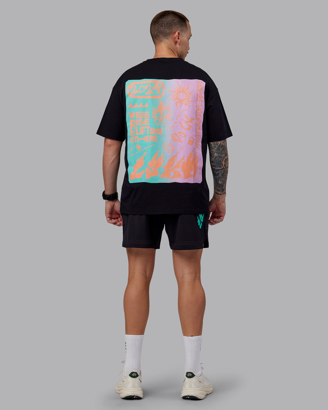 So Cal 24 FLXCotton Oversize Tee - Black-Beacon Orange - view 13