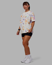 Woman wearing Unisex Washed Huntington 24 Heavyweight Tee Oversize - Tie Dye Tangerine-Dahlia Purple | Thumbnail Index: 7