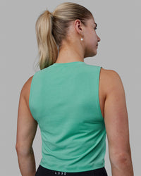 Woman wearing Vital Cropped Training Tank - Cockatoo | Thumbnail Index: 3