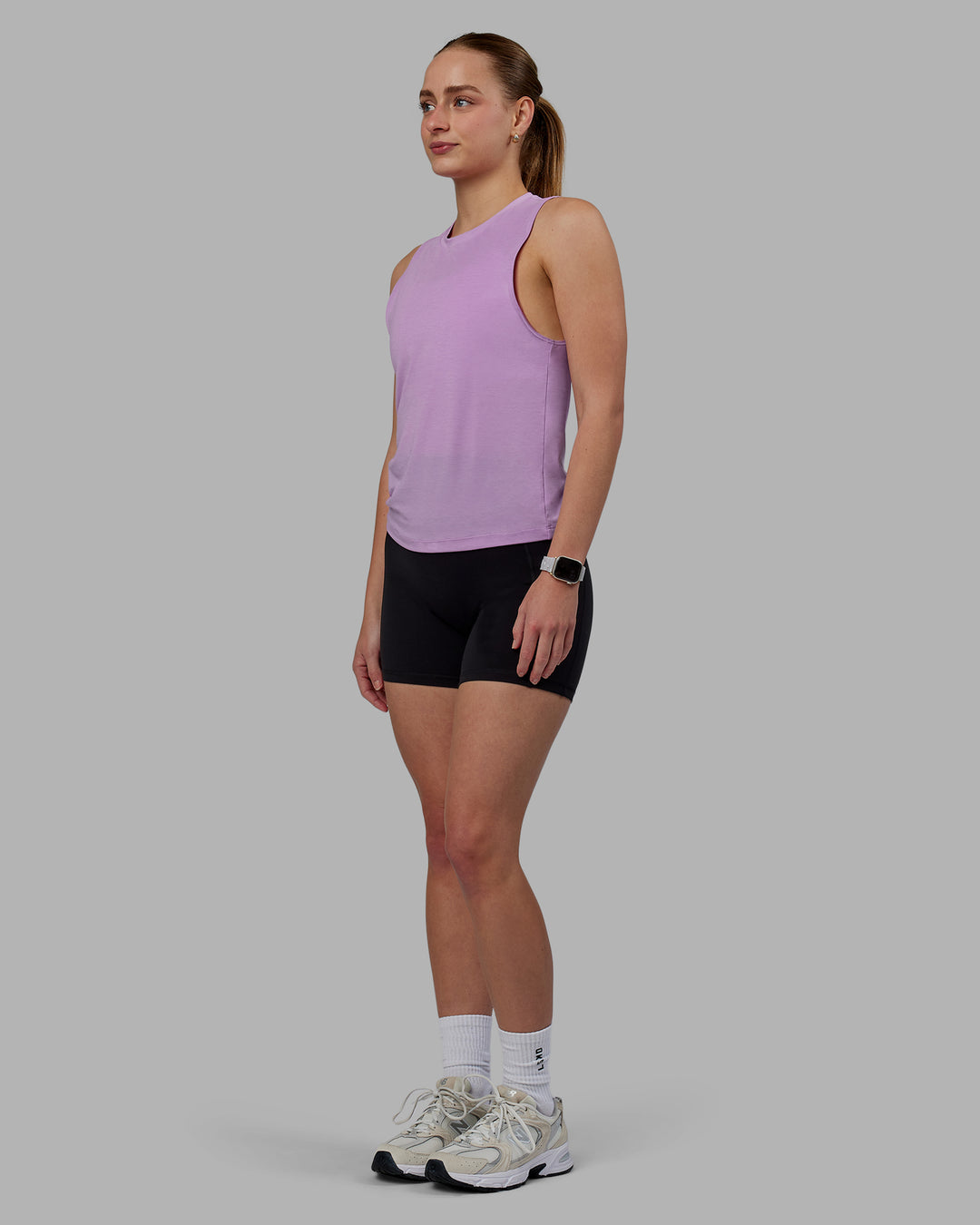 Woman wearing Vital Training Tank - Light Violet - view 2