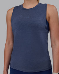 Woman wearing Vital Training Tank - Midnight Blue | Thumbnail Index: 2