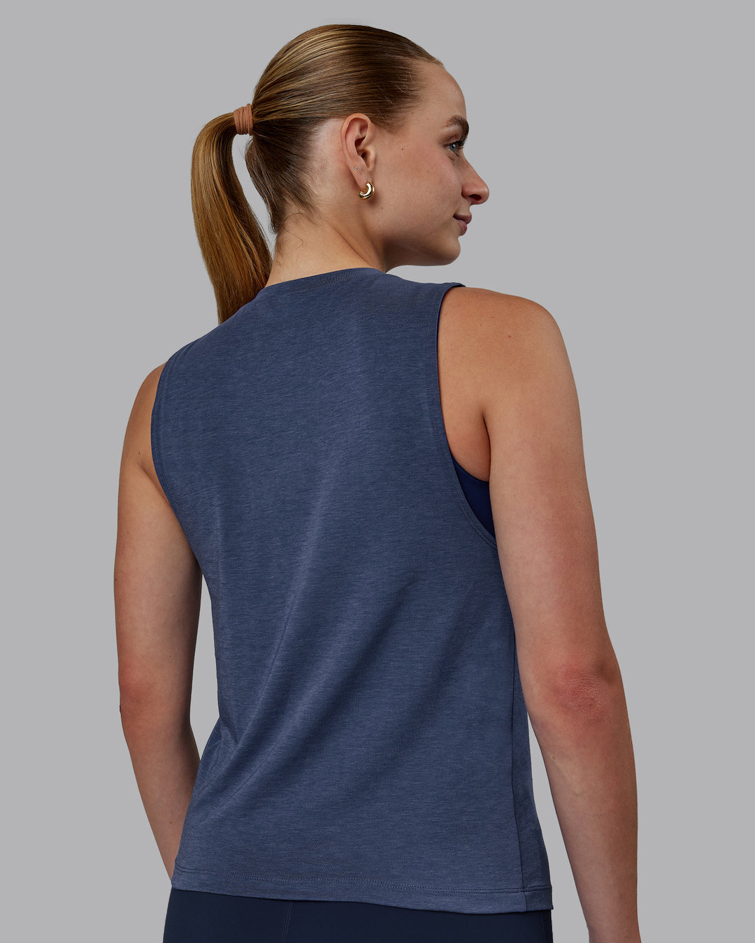 Woman wearing Vital Training Tank - Midnight Blue - view 4
