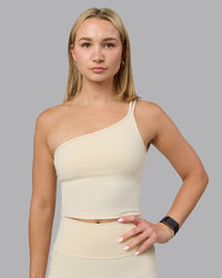 Woman wearing Vivid Skimmer Shelf Bra Tank - Ivory | Thumbnail Index: 2