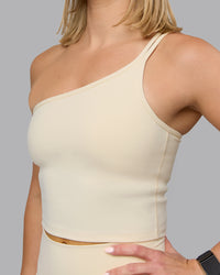 Woman wearing Vivid Skimmer Shelf Bra Tank - Ivory | Thumbnail Index: 4