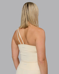 Woman wearing Vivid Skimmer Shelf Bra Tank - Ivory | Thumbnail Index: 1
