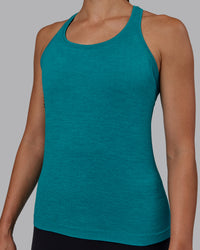 Woman wearing AeroFLX+ Seamless Tank - Blue Bird Marl | Thumbnail Index: 5