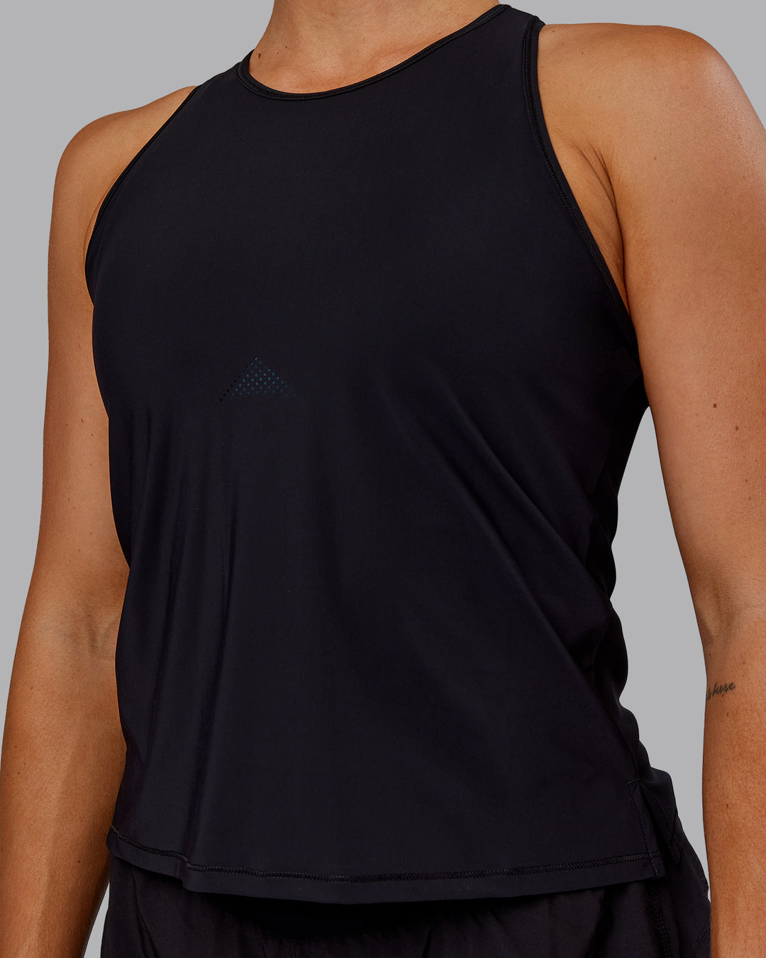 Woman wearing Cadence Tank - Black - view 6