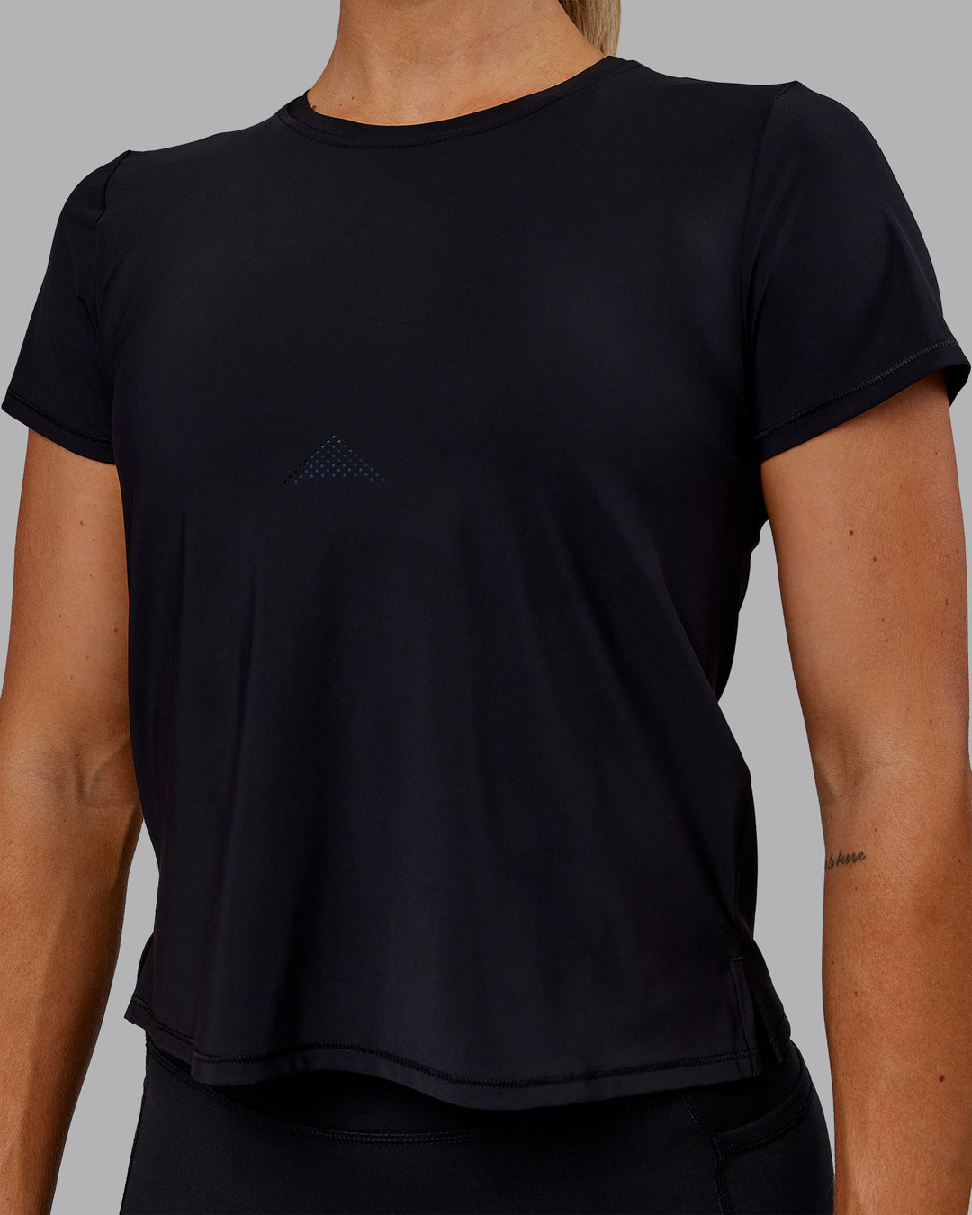 Woman wearing Cadence Tee - Black - view 7