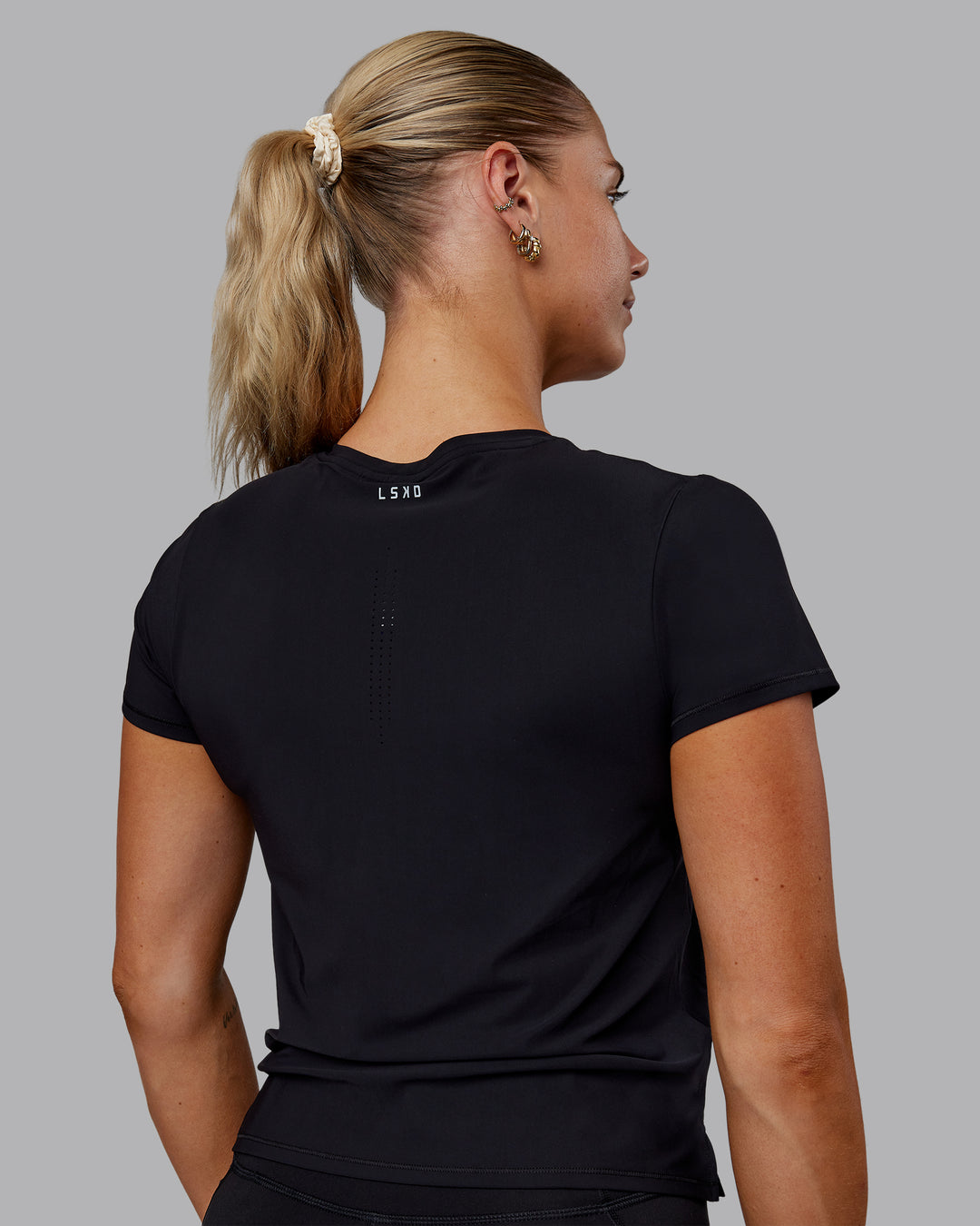 Woman wearing Cadence Tee - Black - view 4