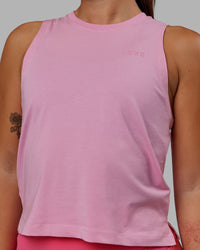 Woman wearing Deluxe PimaFLX Tank - Bubblegum | Thumbnail Index: 3