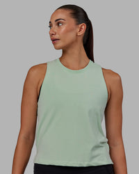 Woman wearing Deluxe PimaFLX Tank - Surf Spray | Thumbnail Index: 0
