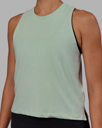 Woman wearing Deluxe PimaFLX Tank - Surf Spray | Thumbnail Index: 3