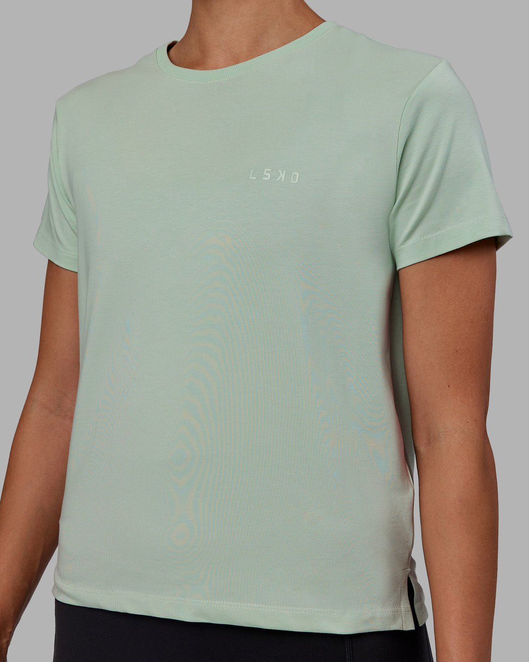 Woman wearing Deluxe PimaFLX Tee - Surf Spray - view 4