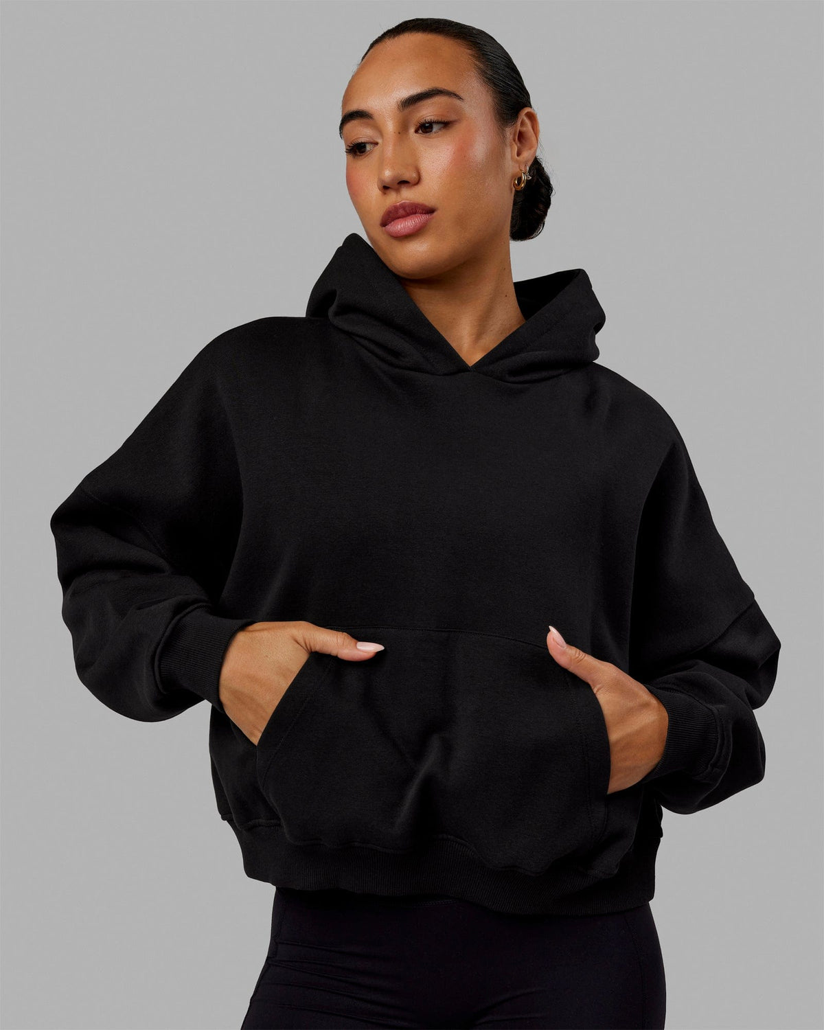Woman wearing Love The Run Hoodie - Black