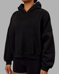 Woman wearing Love The Run Hoodie - Black | Thumbnail Index: 4