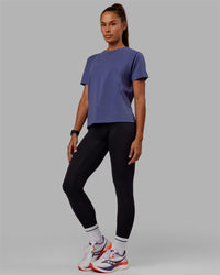 Woman wearing Love The Run FLXCotton Tee - Future Dusk-Galactic Lilac | Thumbnail Index: 1