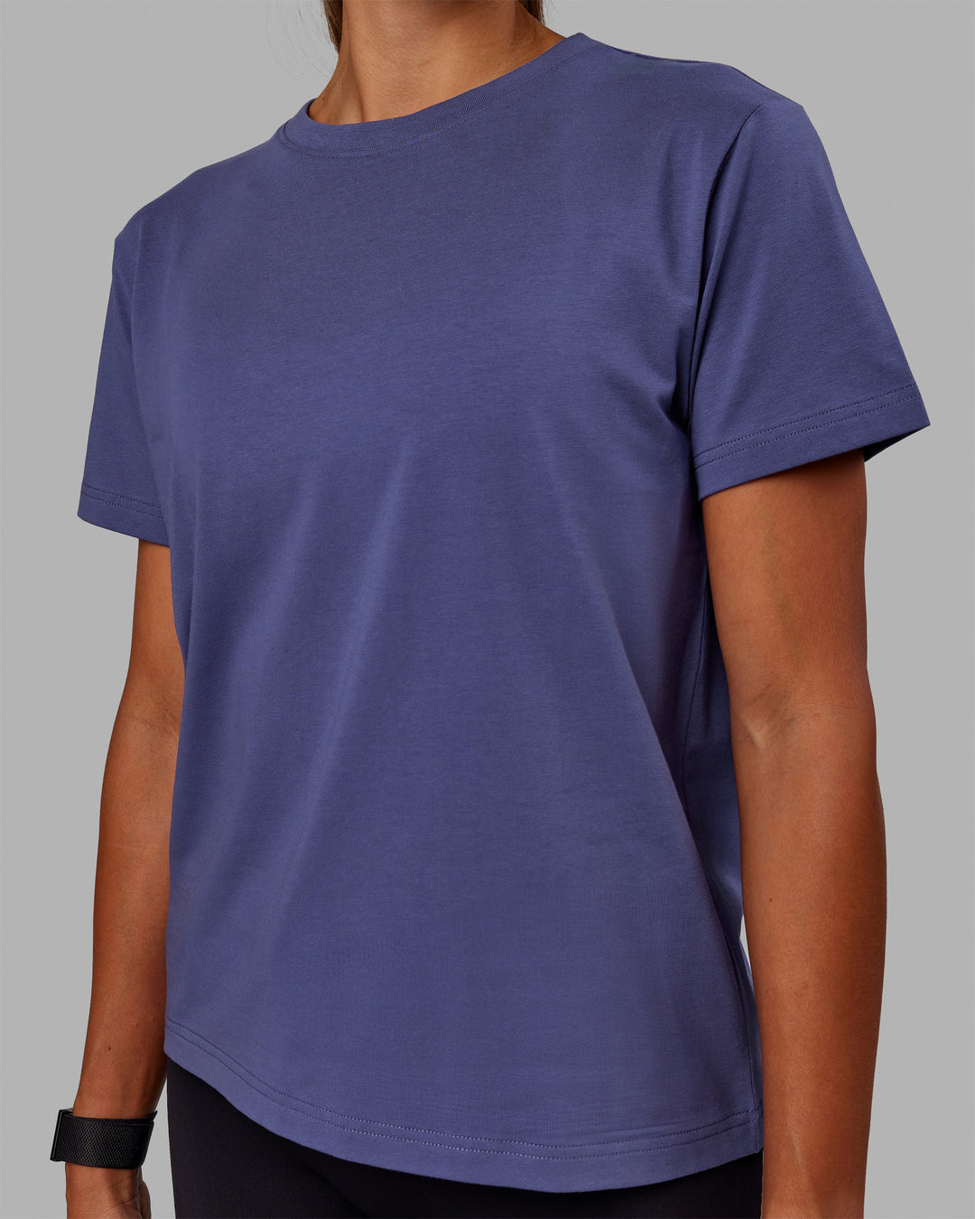 Woman wearing Love The Run FLXCotton Tee - Future Dusk-Galactic Lilac - view 4
