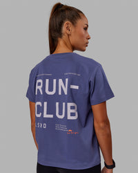 Woman wearing Love The Run FLXCotton Tee - Future Dusk-Galactic Lilac | Thumbnail Index: 5