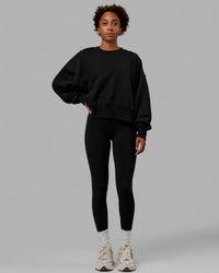 Woman wearing MVP Oversized Sweater - Black-Black | Thumbnail Index: 6