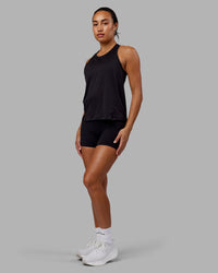 Woman wearing Pace Running Tank - Black | Thumbnail Index: 3